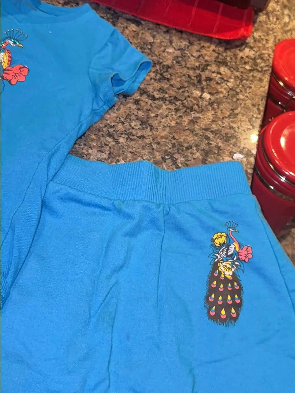 Ed Hardy Kids Matching Set Blue with Black Logo